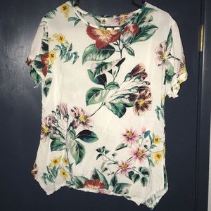 White flowered shirt